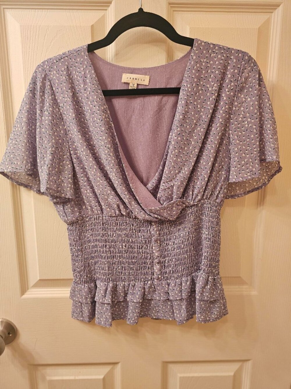 NWOT Promesa Medium Lilac Floral Blouse